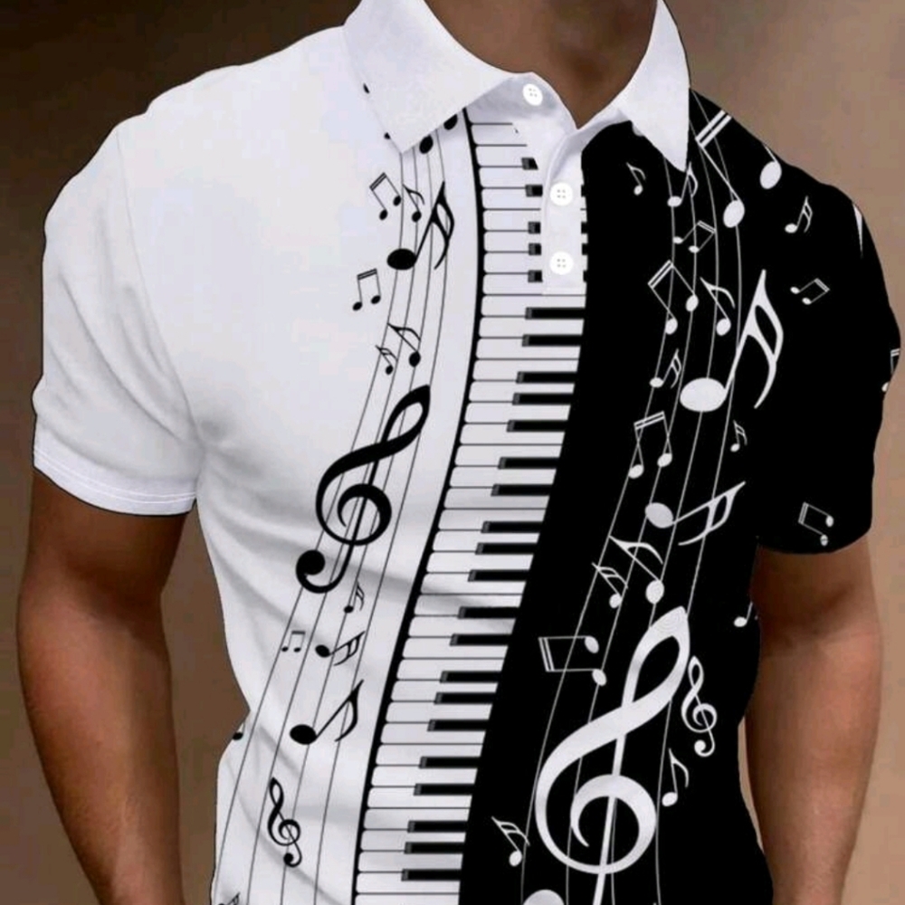Black and white collar shirt